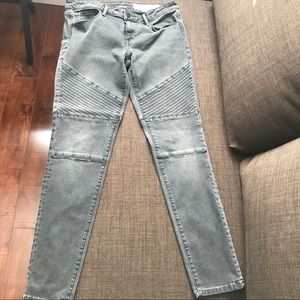 Dark Gray “moto” Style Jeans